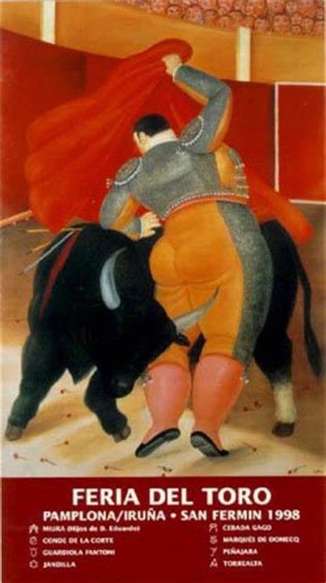 Un cartel de Botero anunció la Feria del Toro en 1998.